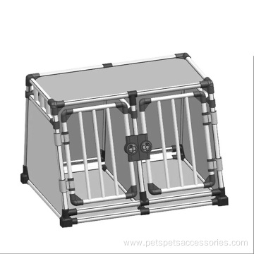 Pet Cage Dogs cat Travel Metal Double-Door carrier